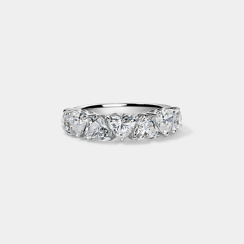 14K White Gold Heart Anniversary Ring 3.5 CTW