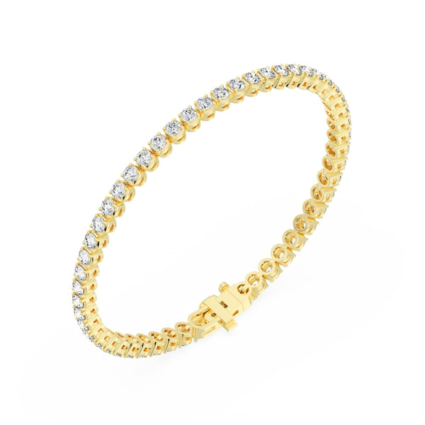 14K Y Gold 4-Prong Round Tennis Bracelet 5 CTW – Eco Diamond (Lab-Created Diamond) — (1)