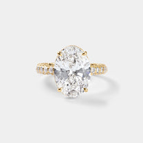 Oval Cut Engagement Ring with Diamond Pavé