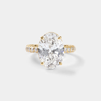 Oval Cut Engagement Ring with Diamond Pavé