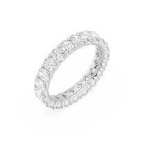 14K White Gold Oval Shared Eternity Ring 2.5 CTW
