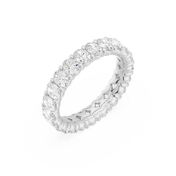 14K White Gold Oval Shared Eternity Ring 2.5 CTW — (1)
