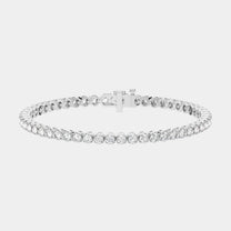 14K White Gold 4-Prong Round Tennis Bracelet 5 CTW – Natural Diamond G-H SI+