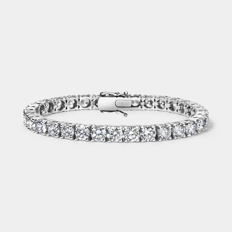 14K White Gold Classic Tennis Bracelet 10 CTW – Eco Diamond (Lab-Created Diamond) — (2)