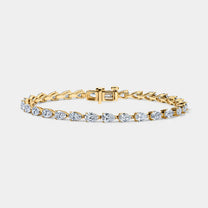 14K Yellow Gold Pear Tennis Bracelet 7 CTW