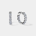 14K White Gold Inside Out Hoops 4 CTW