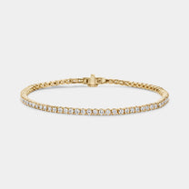 14K Yellow Gold Classic Tennis Bracelet 5 CTW – Natural Diamond G-H SI+
