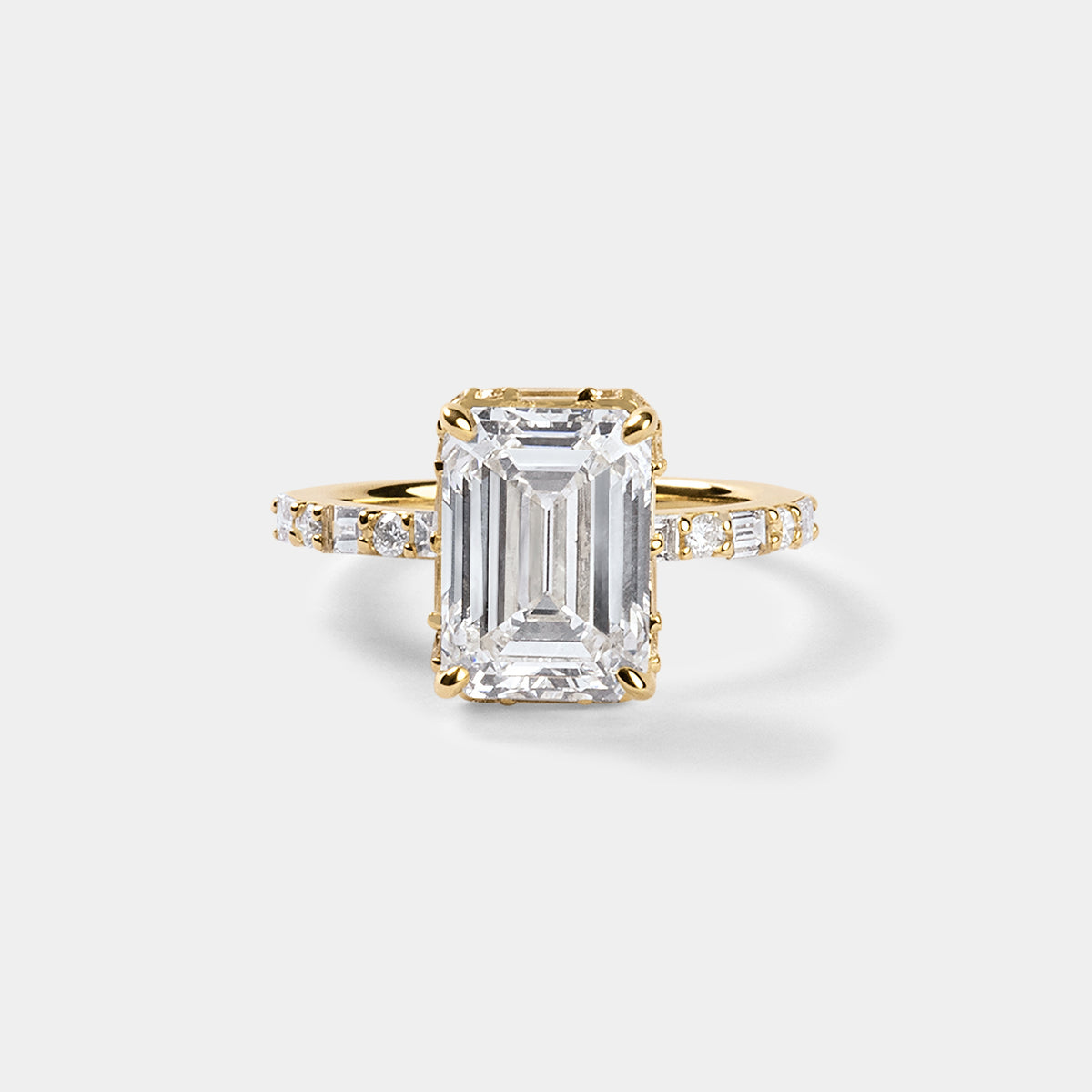 Emerald Cut Engagement Ring with Baguettes