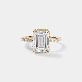 Emerald Cut Engagement Ring with Baguettes
