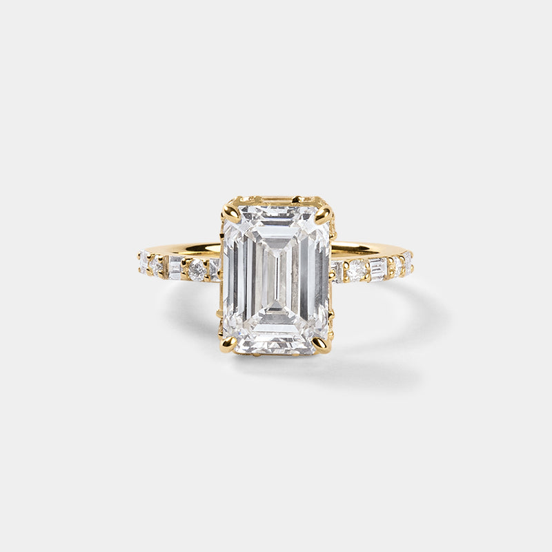 Emerald CUT ENGAGEMENT RING WITH baguettes — 4