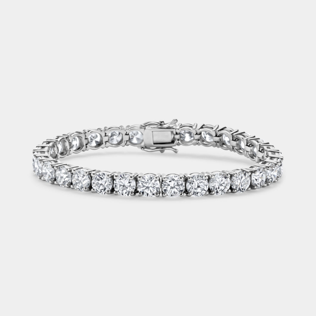 14K White Gold Classic Tennis Bracelet 20 CTW