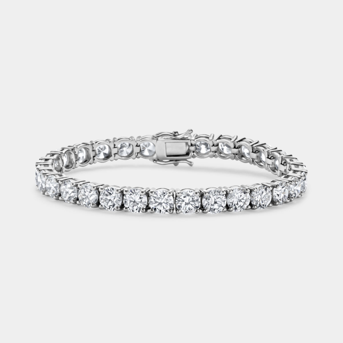 14K White Gold Classic Tennis Bracelet 20 CTW
