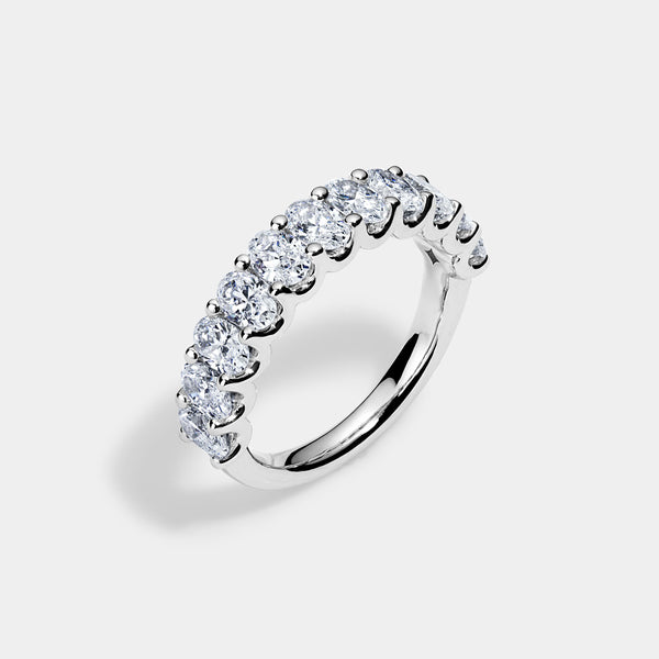 14K White Gold Oval U Anniversary Ring 2 CTW – lab diamond / 2.00 — (1)