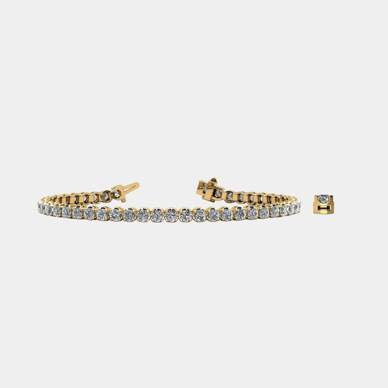 14K Yellow Gold U Tennis Bracelet 5 CTW – Eco Diamond (Lab-Created Diamond) — (2)