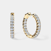 14K Yellow Gold Oval Hoops 3.5 CTW