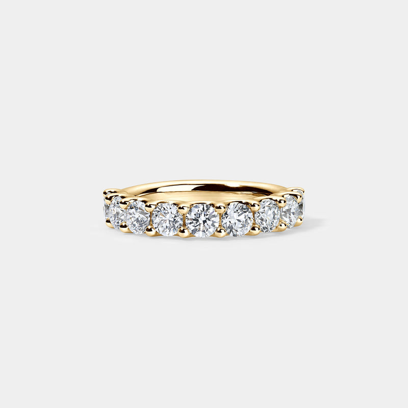 14K Yellow Gold Round U Anniversary Ring 2 CTW – lab diamond — 2.00