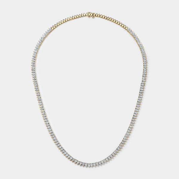 14k Yellow Gold Pear Tennis Necklace (13 CTW)