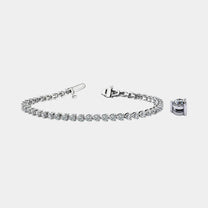 14K White Gold 3-Prong Tennis Bracelet 11 CTW – Eco Diamond (Lab-Created Diamond)