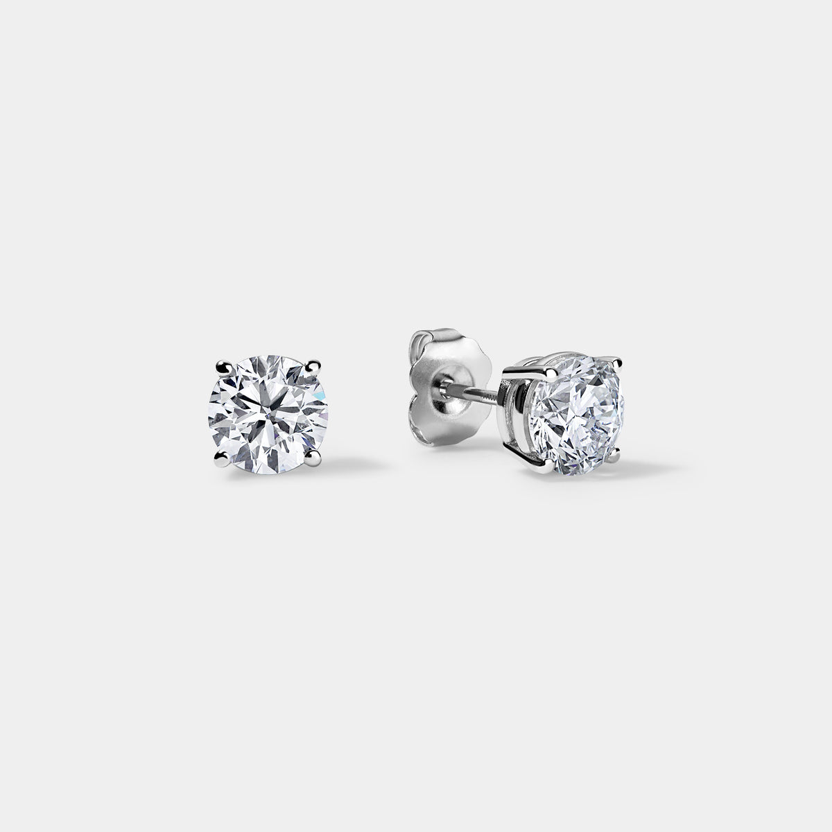 14K White Gold Basket Studs 1-5 CTW – Eco Diamond (Lab-Created Diamond) — (1)