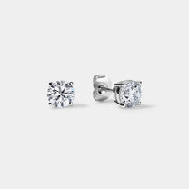 14K White Gold Basket Studs 1-5 CTW – Natural Diamond E VS2