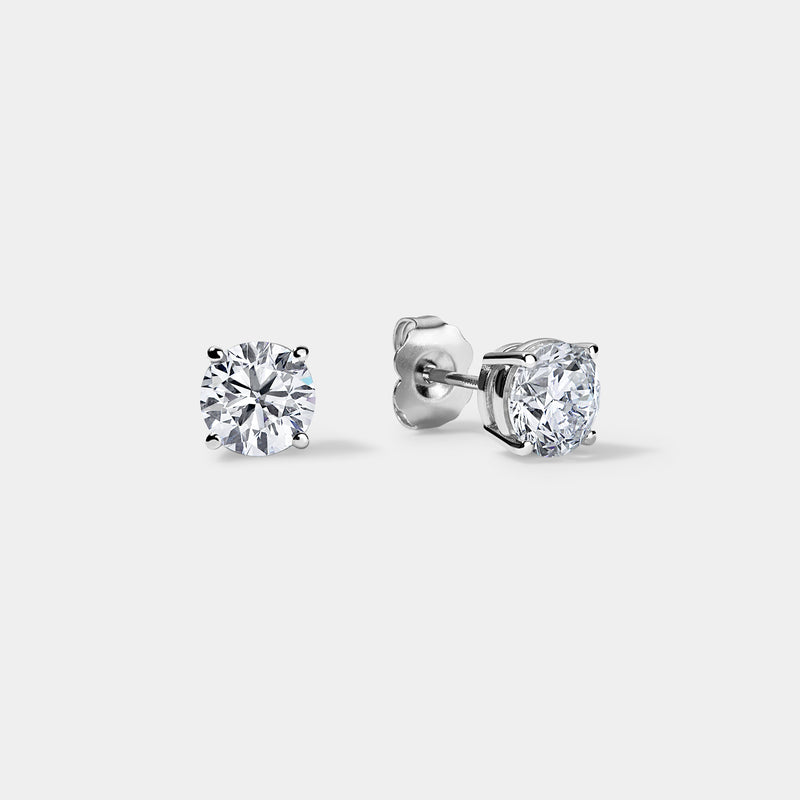 14K White Gold Basket Studs 1-5 CTW – Eco Diamond (Lab-Created Diamond) — (1)