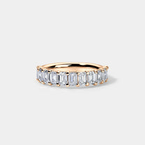 14K Rose Gold Emerald Anniversary Ring 2 CTW
