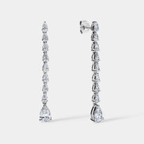 14K White Gold Pear Earrings 2 CTW