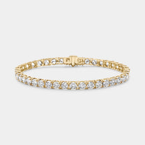 14K Yellow Gold Classic Tennis Bracelet 10 CTW – Eco Diamond (Lab-Created Diamond)