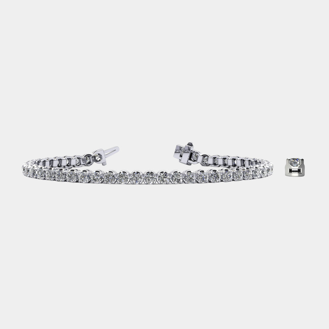 14K White Gold U Tennis Bracelet 5 CTW – Eco Diamond (Lab-Created Diamond)