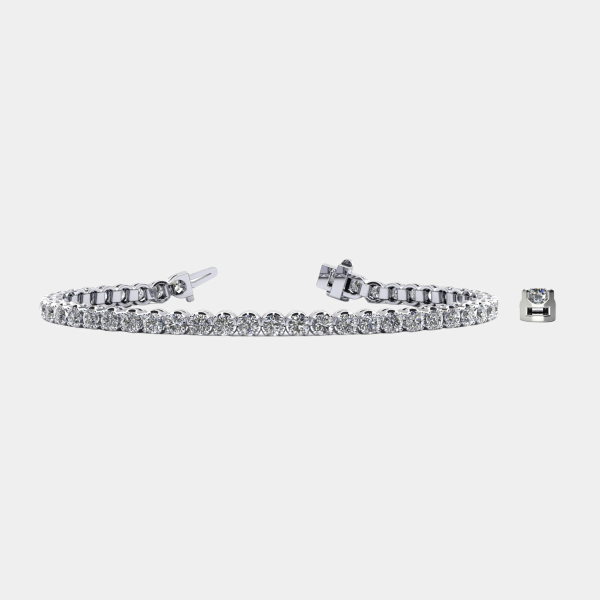 14K White Gold U Tennis Bracelet 5 CTW – Eco Diamond (Lab-Created Diamond)