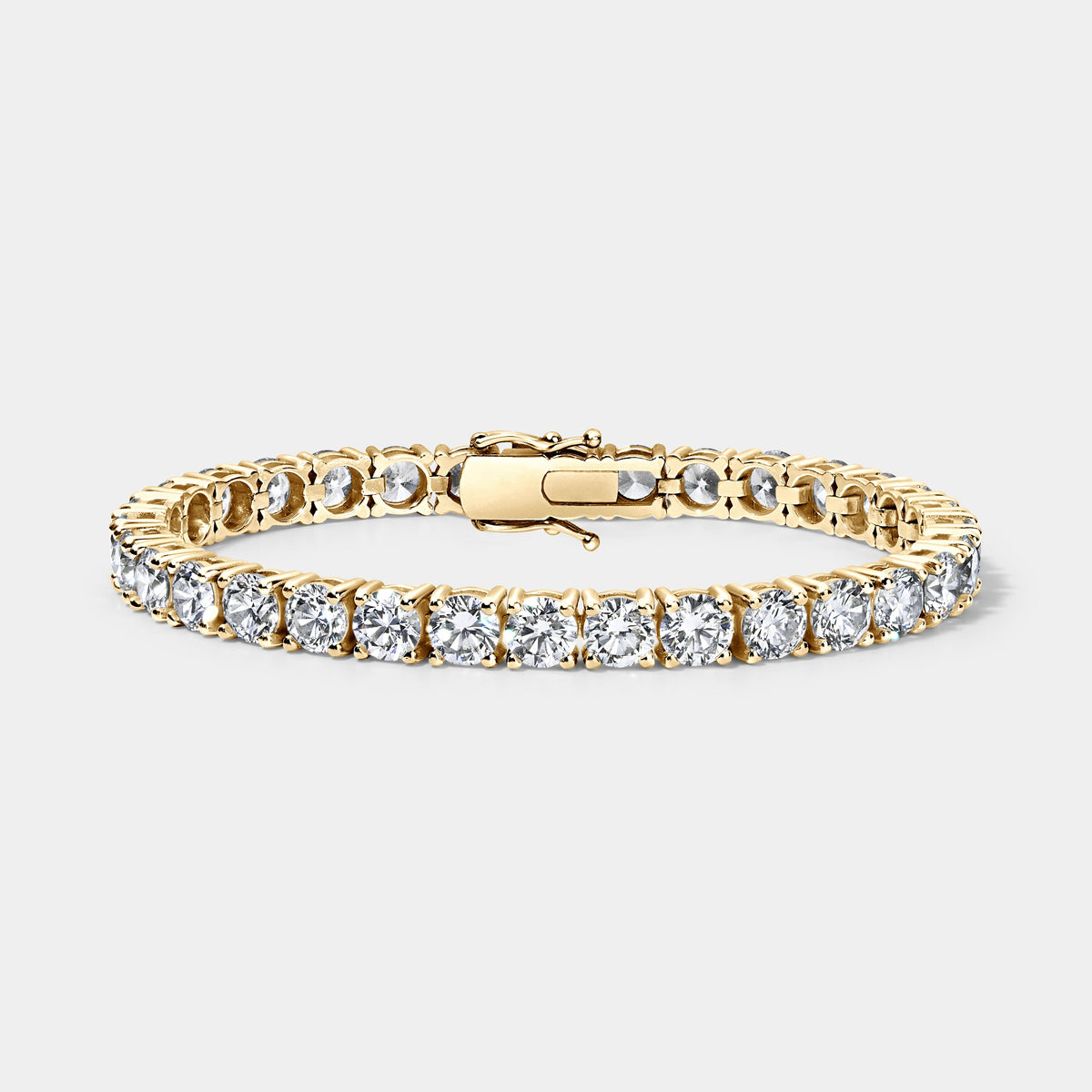14K Yellow Gold Classic Tennis Bracelet 10 CTW – Natural Diamond G-H I1