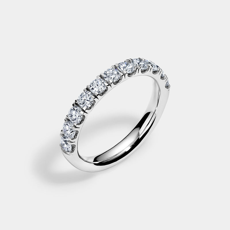14K White Gold Round Anniversary Ring 1 CTW