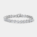14K White Gold Heart Tennis Bracelet 16 CTW