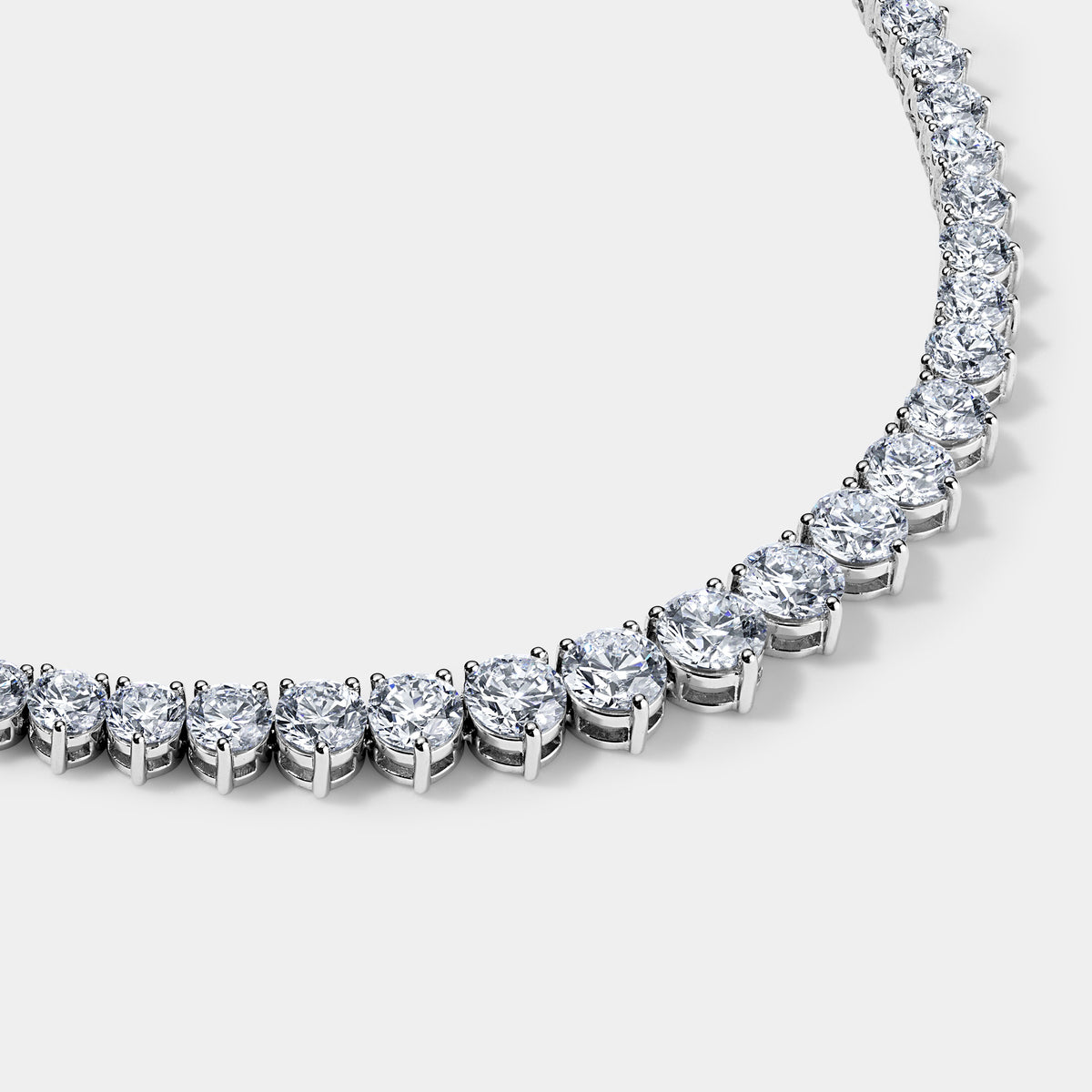 14K White Gold Graduating Necklace 17 CTW – Eco Diamond (Lab-Created Diamond)
