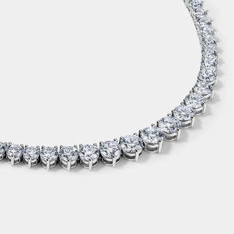 14K White Gold Graduating Necklace 17 CTW – Eco Diamond (Lab-Created Diamond)