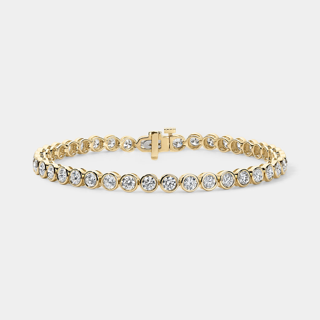 14K Yellow Gold Bezel Tennis Bracelet 5 CTW