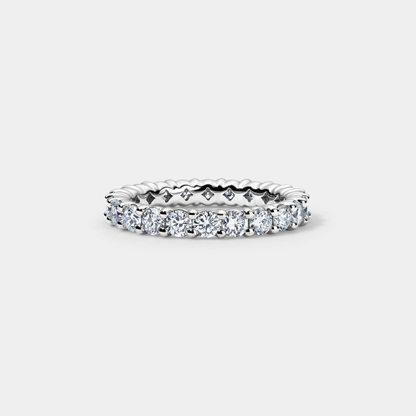 14K White Gold Round Split Eternity Ring 2 CTW — 2.00