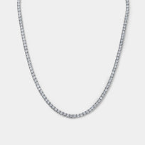 14K White Gold Classic Tennis Necklace 19 CTW
