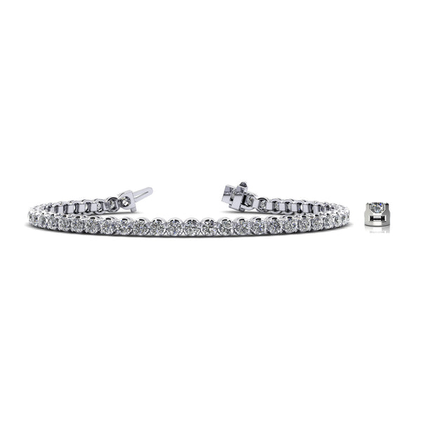 14K White Gold U Tennis Bracelet 5 CTW – Eco Diamond (Lab-Created Diamond) — (1)