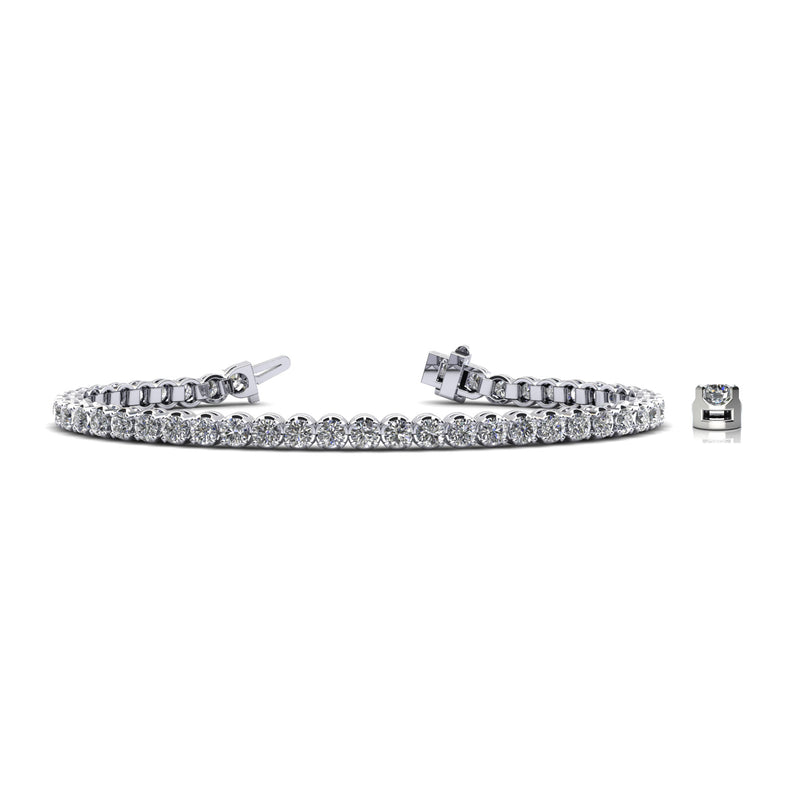 14K White Gold U Tennis Bracelet 5 CTW – Eco Diamond (Lab-Created Diamond) — (1)