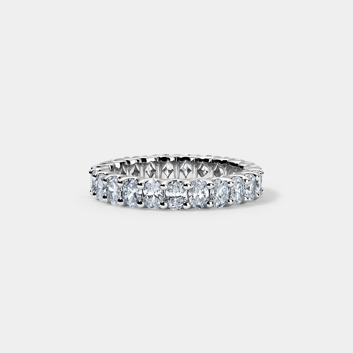 14K White Gold U Oval Eternity Ring 2.5 CTW