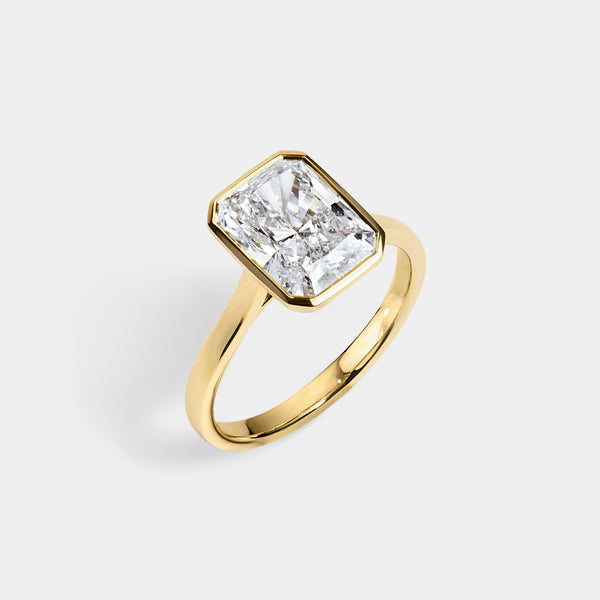 Bezel set Radiant CUT SOLITAIRE ENGAGEMENT RING — 4