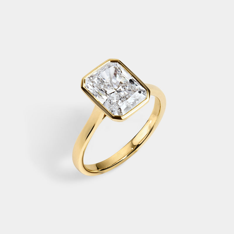 Bezel set Radiant CUT SOLITAIRE ENGAGEMENT RING — 4