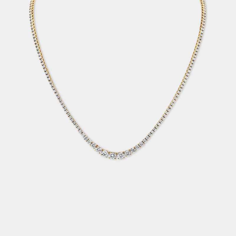 14K Yellow Gold Graduating Necklace 8 CTW