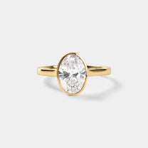Bezel Set Oval Cut Solitaire Engagement Ring