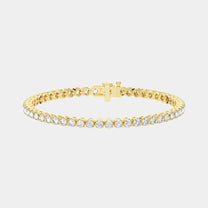 14K Yellow Gold 4-Prong Round Tennis Bracelet 5 CTW – Eco Diamond (Lab-Created Diamond)
