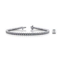14K White Gold Tulip Tennis Bracelet 10 CTW – Natural Diamond G-H SI+