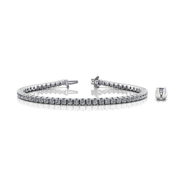 14K White Gold Tulip Tennis Bracelet 10 CTW – Natural Diamond G-H SI+ — (1)