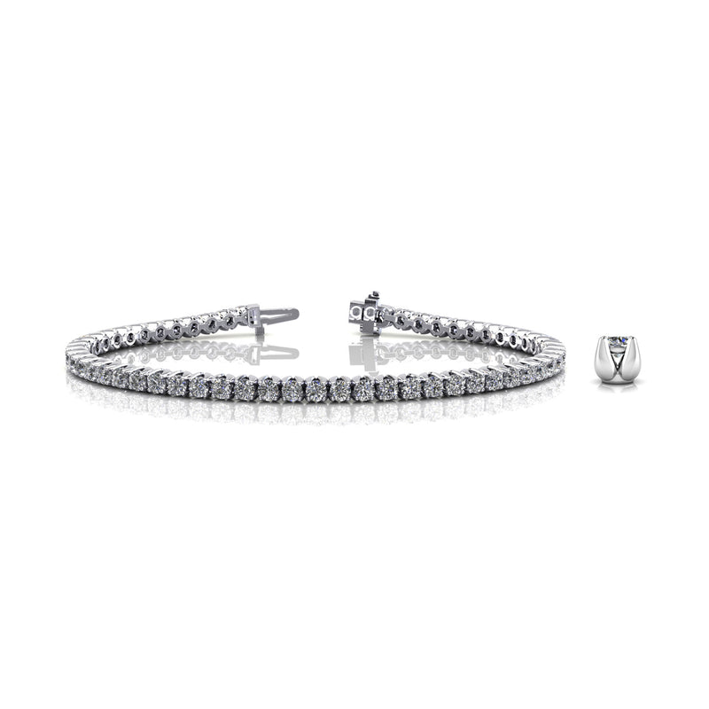 14K White Gold Tulip Tennis Bracelet 10 CTW – Natural Diamond G-H SI+ — (1)