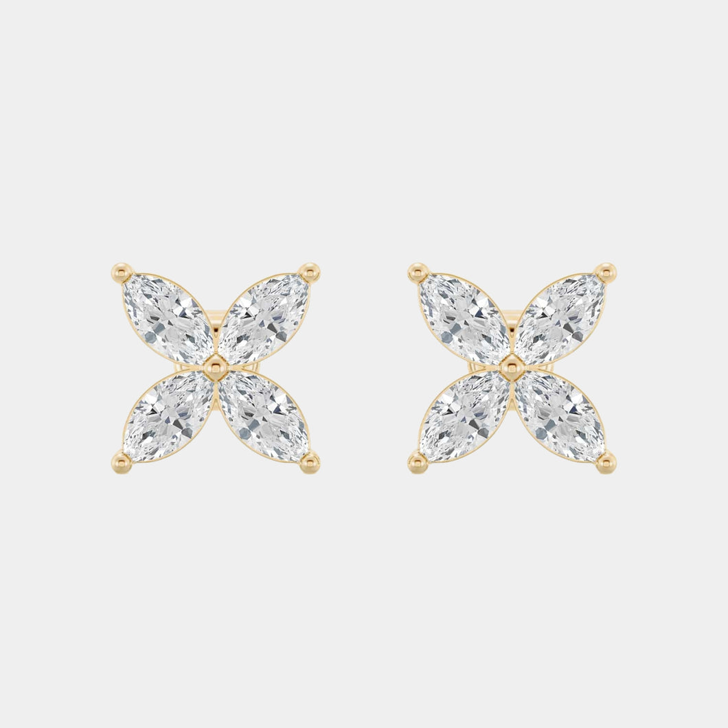 14K Yellow Gold Marquise Studs 1.25 CTW